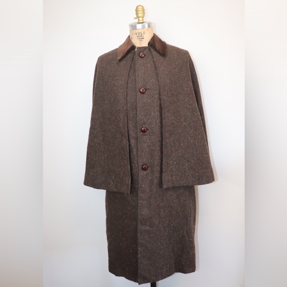 Vintage Bespoke Gentleman's Inverness Cape or Ulster Cape by Connock & Lockie - Picture 14 of 16